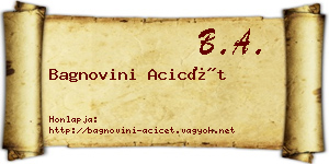 Bagnovini Acicét névjegykártya